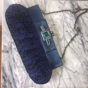 Royal Blue Velvety Clutch Purse